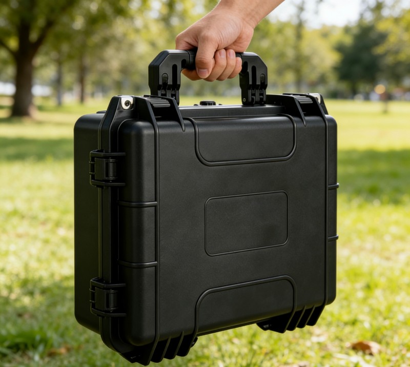 Scatola rigida portatile ergonomica