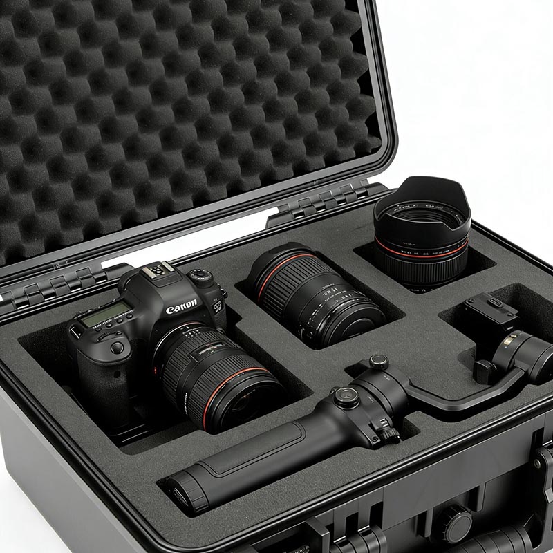 Custodia per attrezzatura in plastica con schiuma