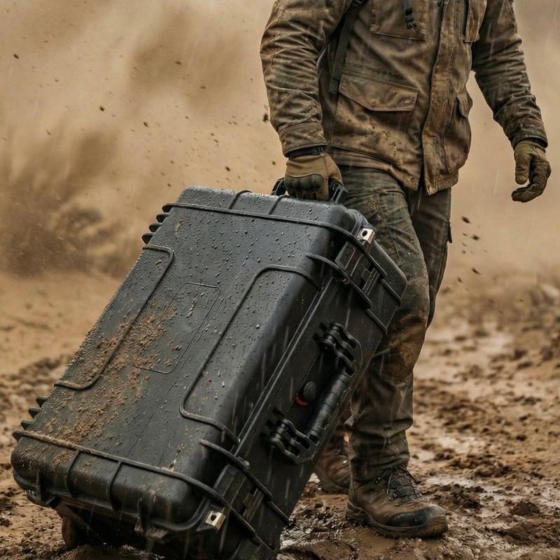 Scatola rigida per esterni resistente al vento, alla sabbia e alla polvere